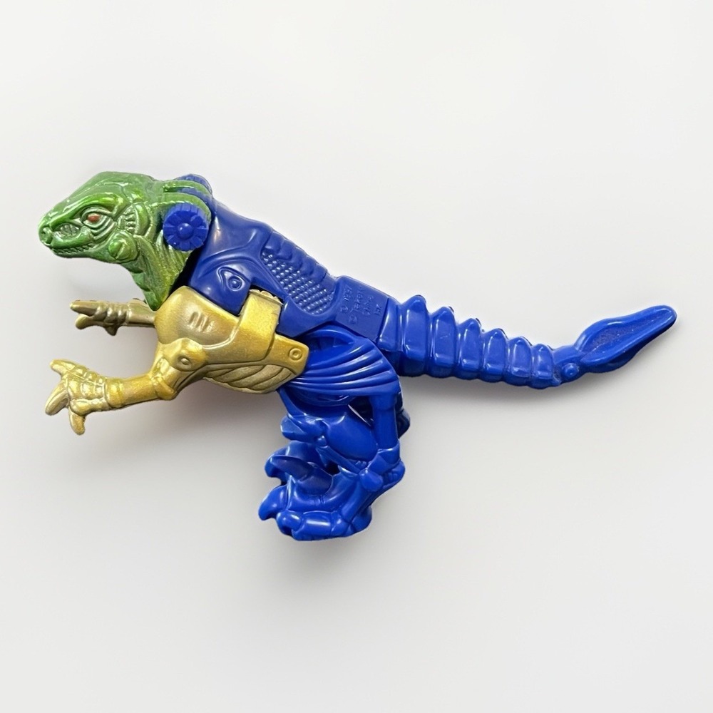 Vintage 1997 Hasbro Takara Transformers Beast Wars Dinosaur Blue Green Gold Body